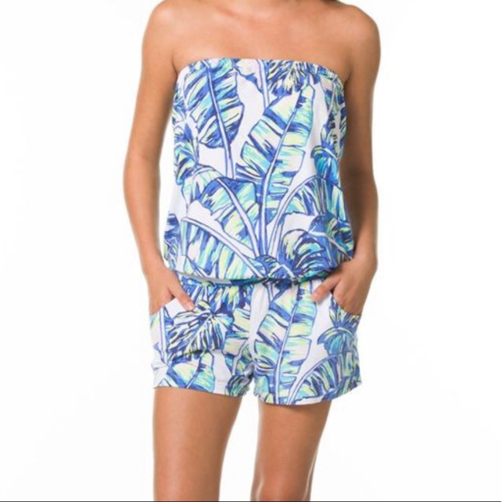 Tori Richard La Bamba Tropical Leaf Romper